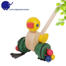 Toddler Happy Animal Toys My Wooden Push Along Duck Toy